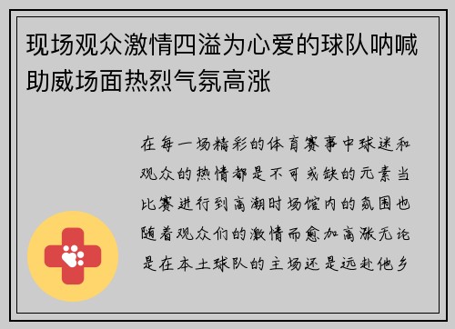 现场观众激情四溢为心爱的球队呐喊助威场面热烈气氛高涨